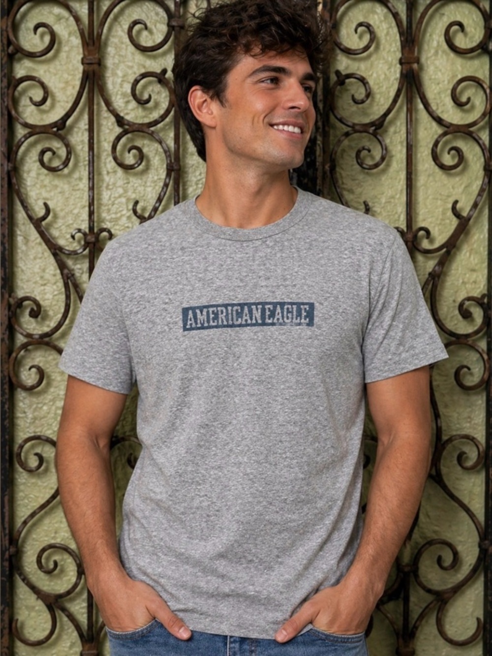 American Eagle Outfitters Vintage Vault Gray Short Sleeve Tee